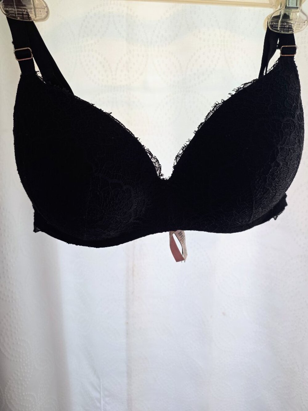 Victoria's Secret Black Lace Dream Angels Padded No WIre Bra 36DD
